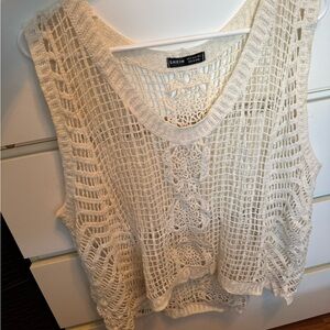 SHEIN Cream Crochet Knit Top